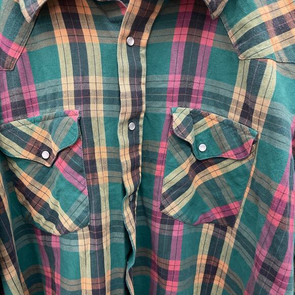 Pendleton Women's Plaid Button-Up Blouse - Green and Pink - Picture 4 of 9